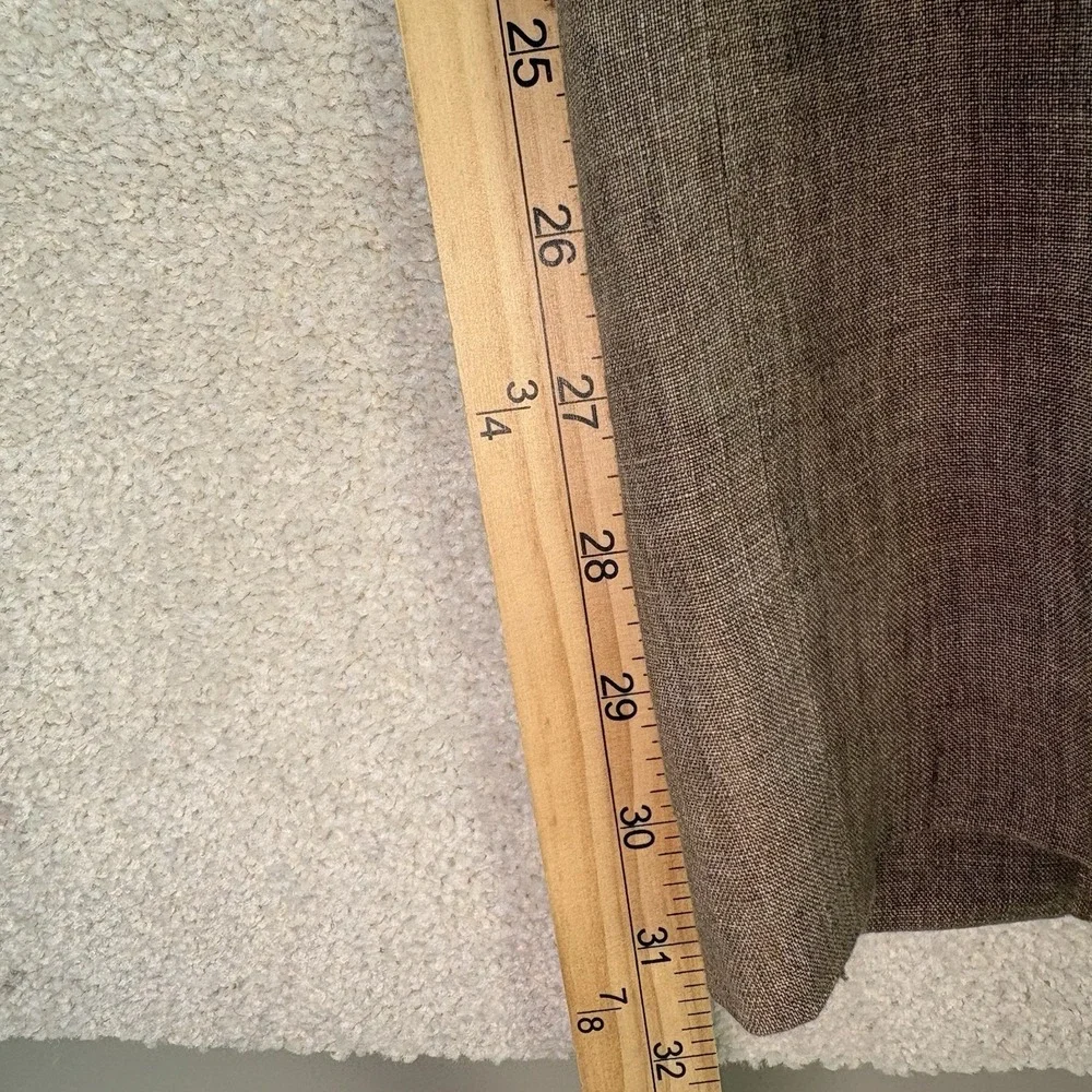 Joseph Abboud Heritage Pants Sz 32x32 Brown 100% Linen Leomaster Made In Italy